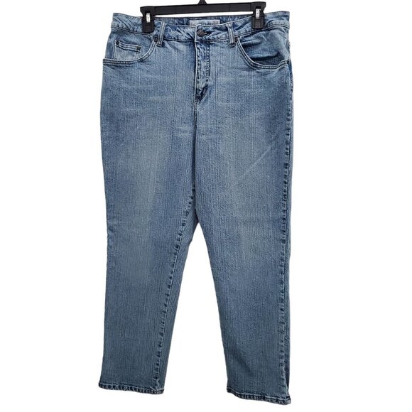 Faded Glory Woman's Petite Vintage Light Wash High Rise Taper Mom Jeans Plus 16P - Picture 1 of 6